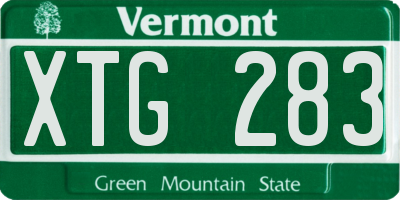 VT license plate XTG283