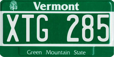 VT license plate XTG285