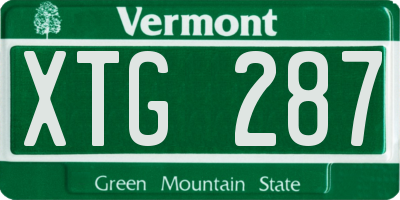 VT license plate XTG287