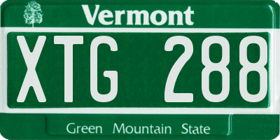 VT license plate XTG288