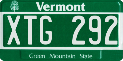 VT license plate XTG292