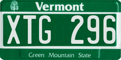 VT license plate XTG296