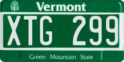 VT license plate XTG299