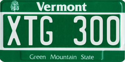 VT license plate XTG300