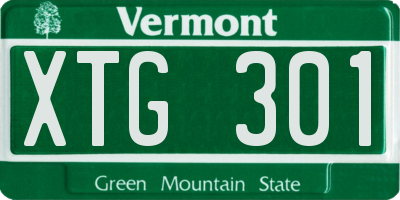 VT license plate XTG301