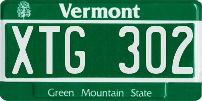 VT license plate XTG302