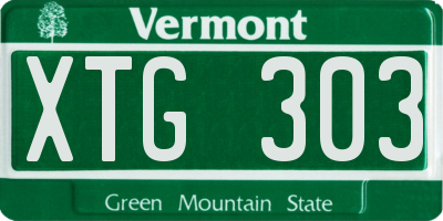 VT license plate XTG303