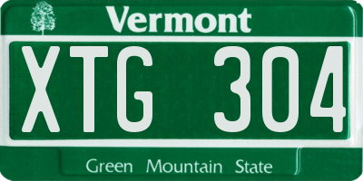 VT license plate XTG304