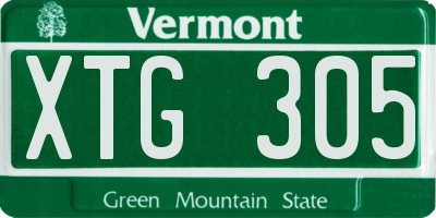 VT license plate XTG305