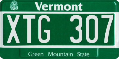 VT license plate XTG307