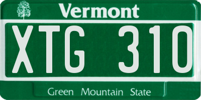 VT license plate XTG310