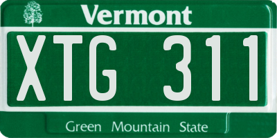 VT license plate XTG311