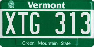 VT license plate XTG313