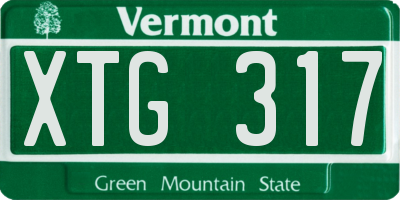 VT license plate XTG317