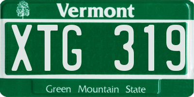 VT license plate XTG319