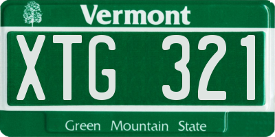 VT license plate XTG321
