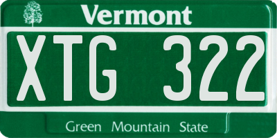 VT license plate XTG322