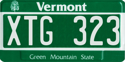 VT license plate XTG323