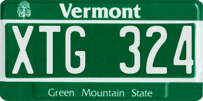 VT license plate XTG324