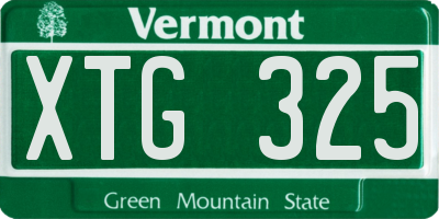 VT license plate XTG325