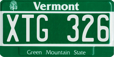 VT license plate XTG326