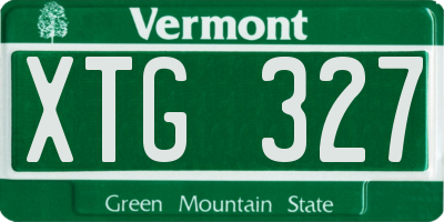 VT license plate XTG327