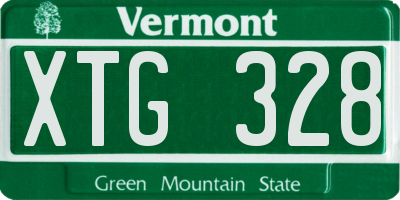VT license plate XTG328