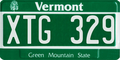 VT license plate XTG329