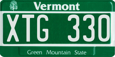 VT license plate XTG330