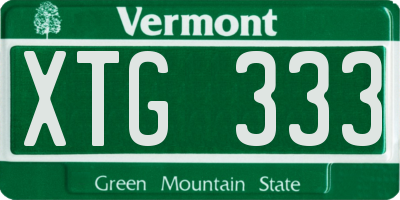 VT license plate XTG333