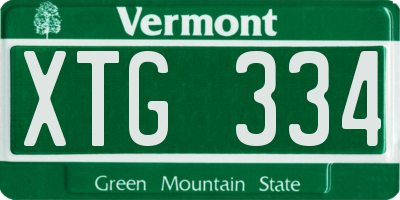 VT license plate XTG334
