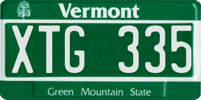 VT license plate XTG335