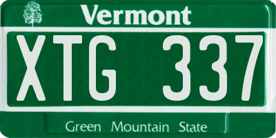VT license plate XTG337