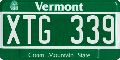 VT license plate XTG339