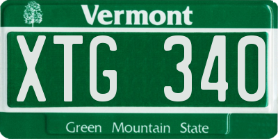 VT license plate XTG340