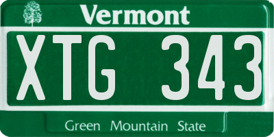 VT license plate XTG343