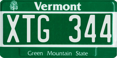 VT license plate XTG344