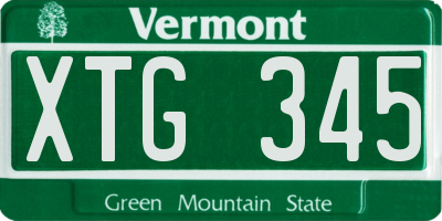 VT license plate XTG345