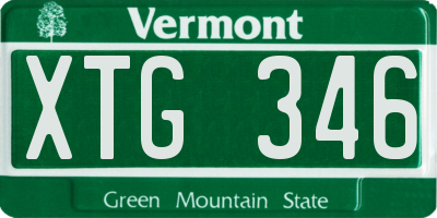 VT license plate XTG346