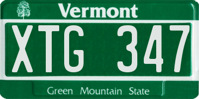 VT license plate XTG347