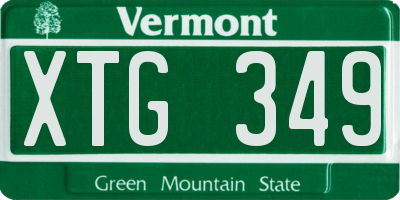 VT license plate XTG349