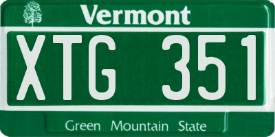 VT license plate XTG351