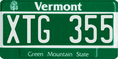 VT license plate XTG355