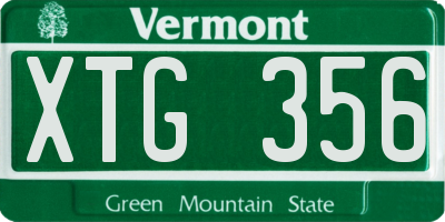 VT license plate XTG356