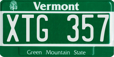 VT license plate XTG357