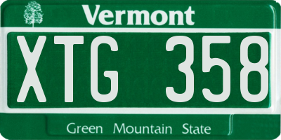 VT license plate XTG358