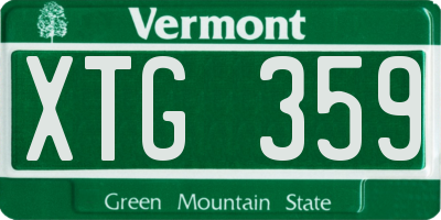 VT license plate XTG359