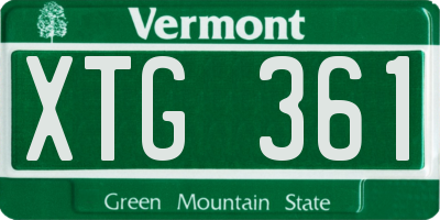 VT license plate XTG361