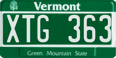 VT license plate XTG363