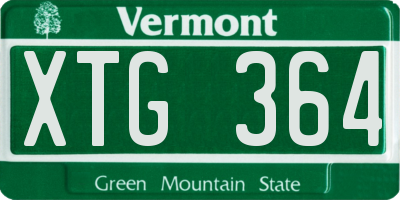 VT license plate XTG364